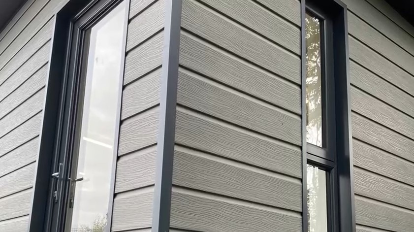 Commercial customer completed unit - side cladding close up